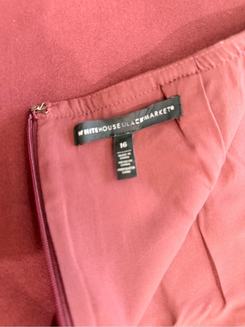 White House Black Market Burgundy Mini Skirt - Picture 4 of 4